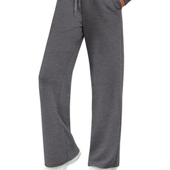 Heather Full Size Long Sleeve Round Neck Top and Pants Set Plus Size - Picture 3 of 4